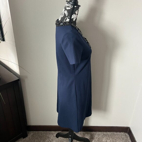 Tory Burch Ayla Ponte Knit Dress Navy Blue Designer Womens Size Small - Picture 6 of 7